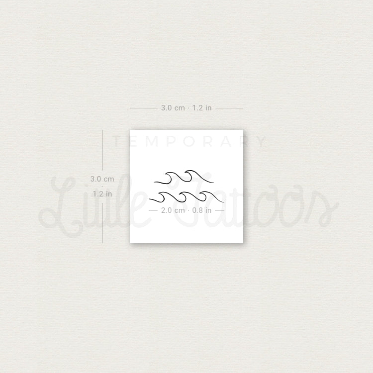Sea Waves Temporary Tattoo - Set of 3