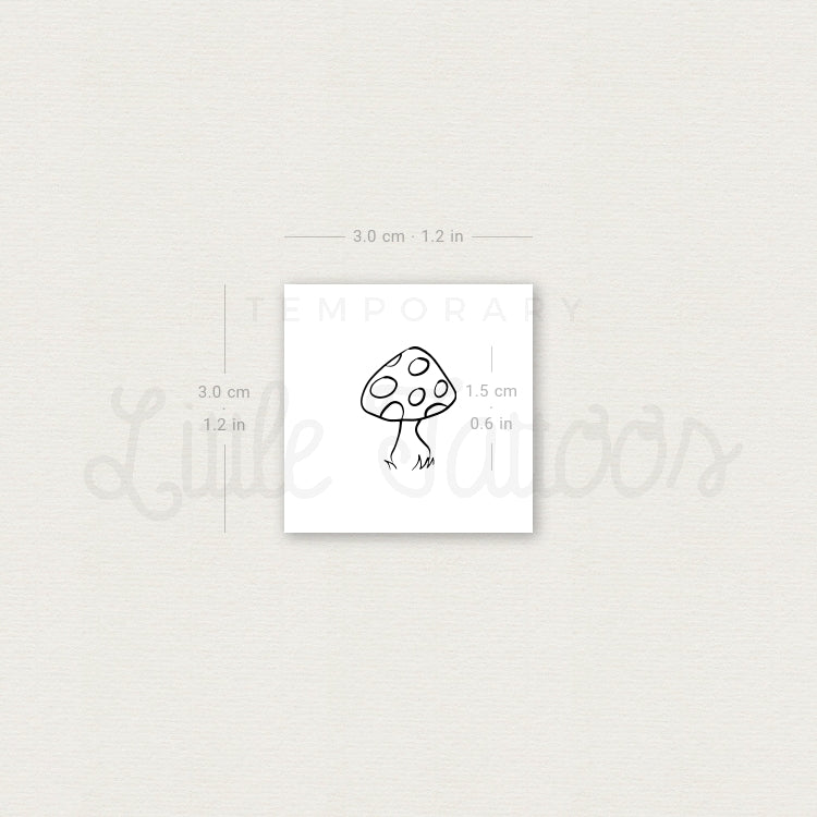 Mushroom Temporary Tattoo - Set of 3