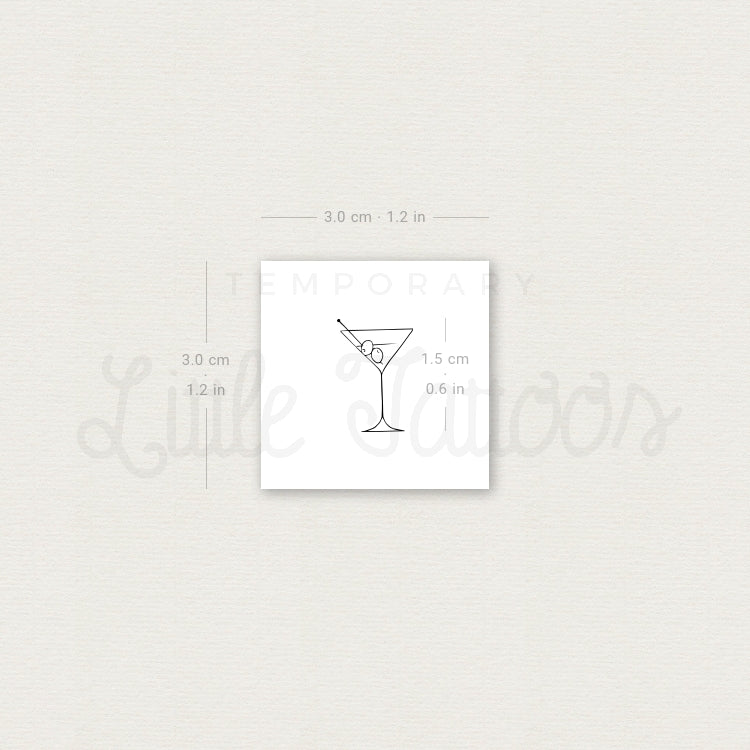 Manhattan Cocktail Temporary Tattoo - Set of 3