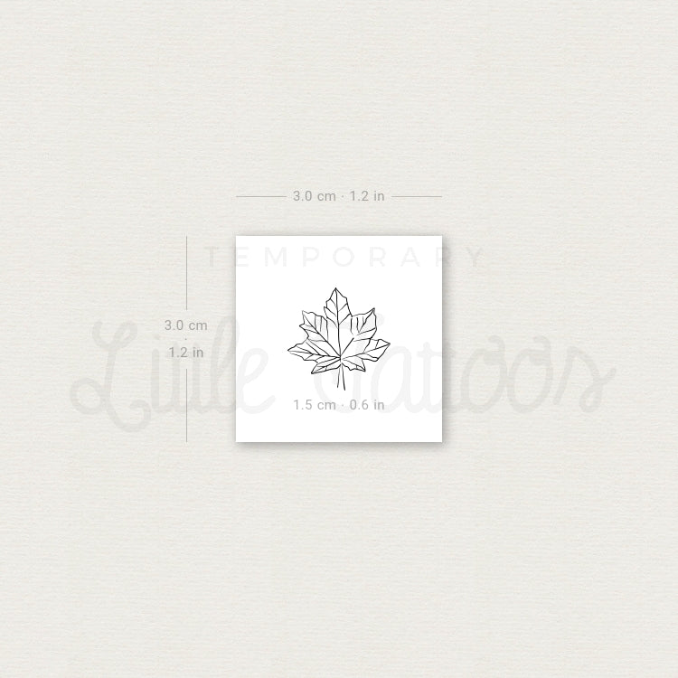 Tatuaje temporal de hoja de arce (juego de 3)