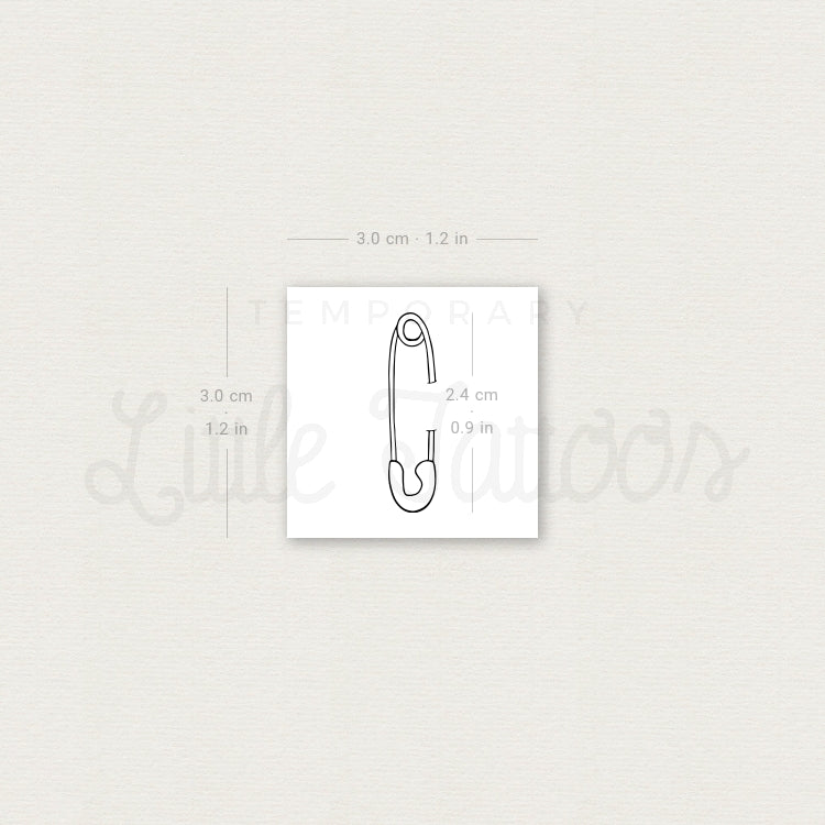 Safety Pin Temporary Tattoo - Set of 3