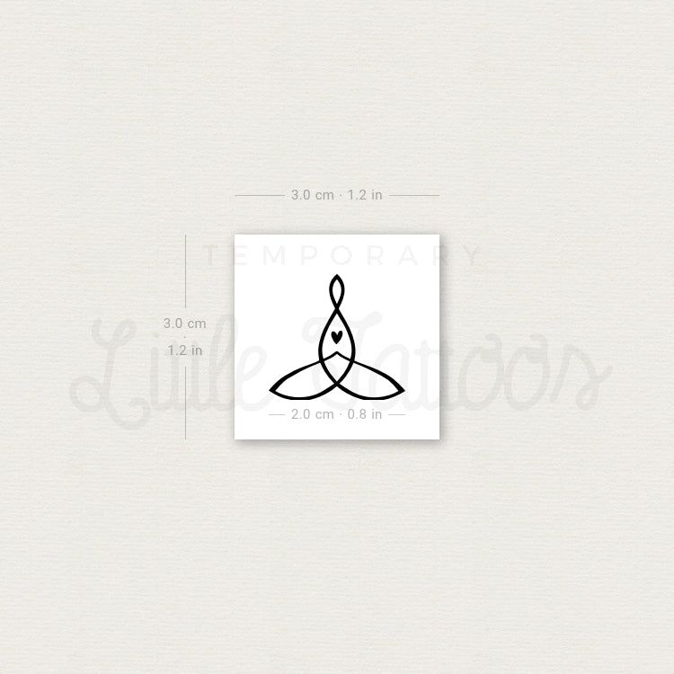 Breathe Symbol Temporary Tattoo - Set of 3