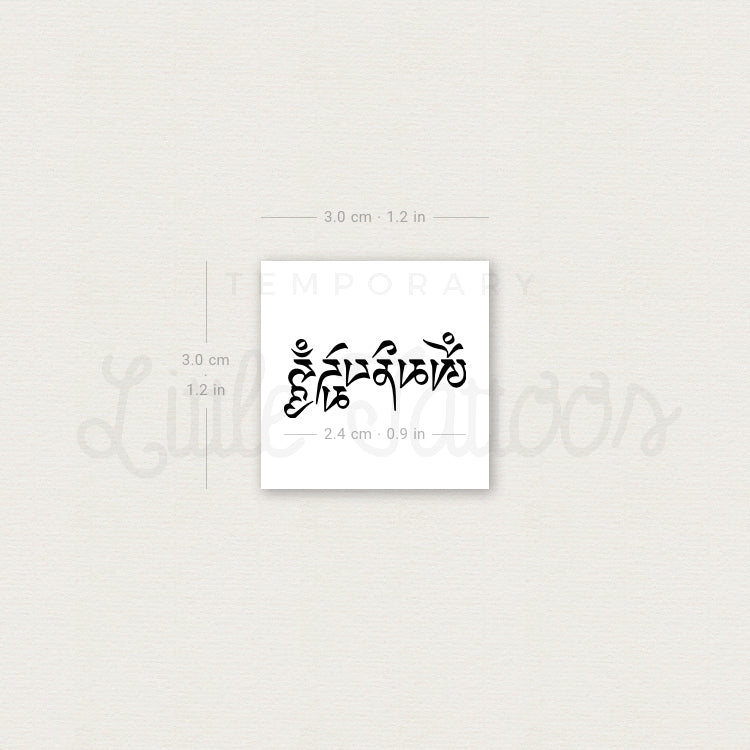 Tibetan Om Mani Padme Hum Temporary Tattoo - Set of 3