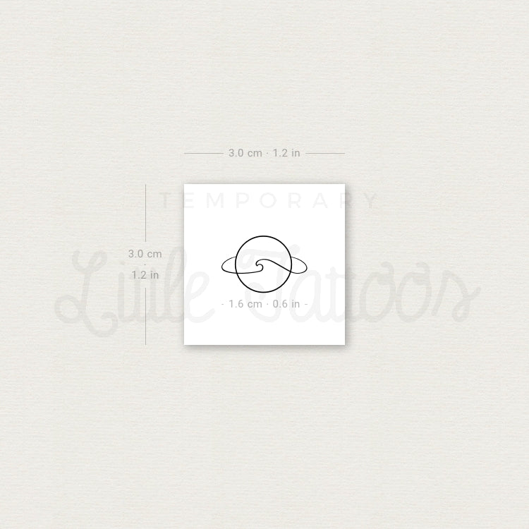 Saturn Wave Temporary Tattoo - Set of 3