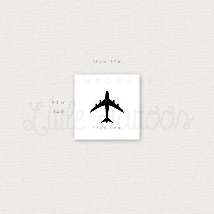 Airplane Temporary Tattoo - Set of 3