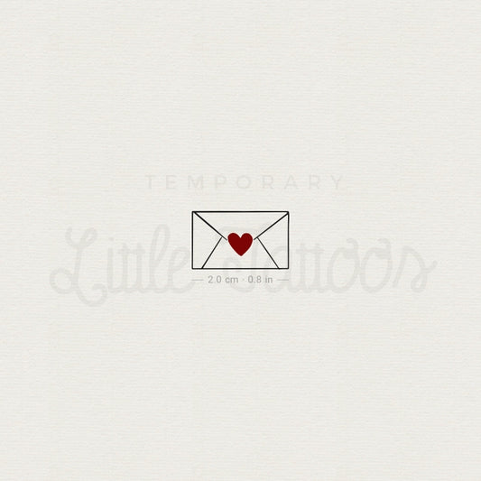Tatuaje temporal de carta de amor