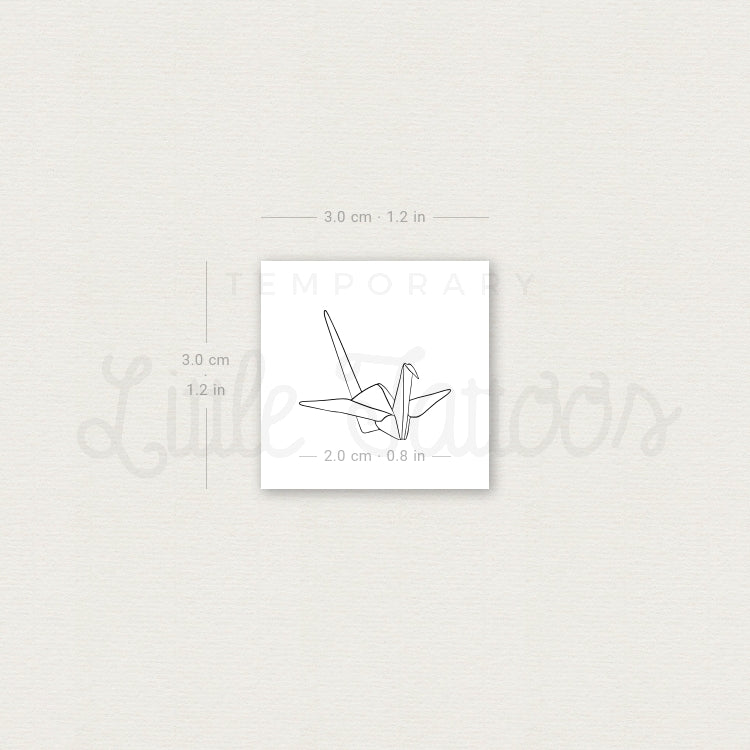 Origami Crane Temporary Tattoo - Set of 3
