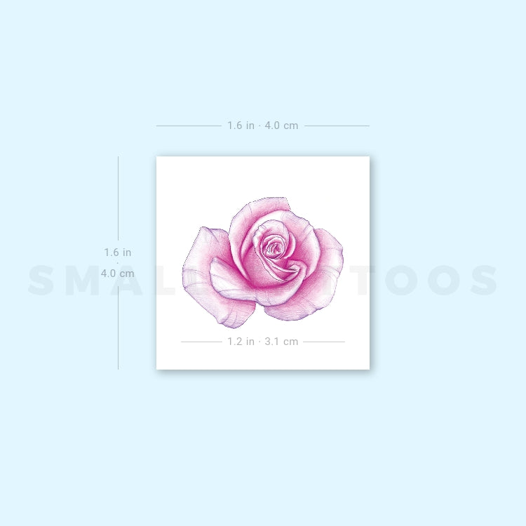 Set de tatuajes temporales de tres rosas de Mini Lau (3 x 3)
