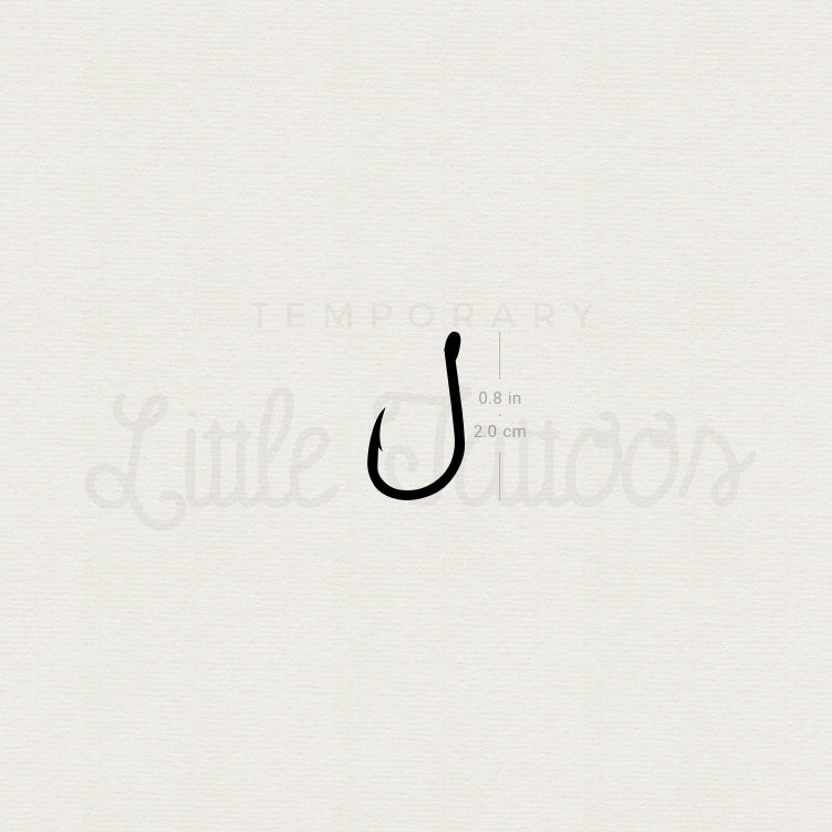 Fish Hook Temporary Tattoo - Set of 3