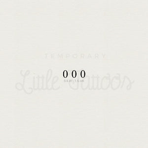 Little 000 Angel Number Temporary Tattoo - Set of 3