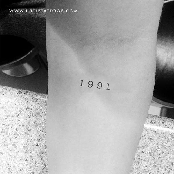 1991 Birth Year Temporary Tattoo - Set of 3