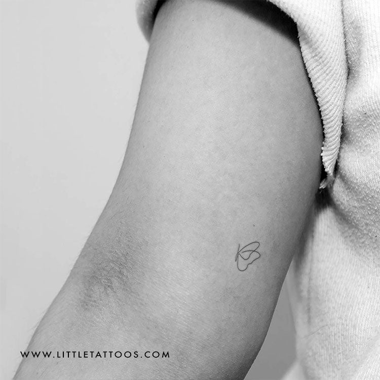 Continuous Line Butterfly Temporary Tattoo - Set of 3