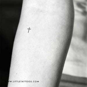 Small Minimalist Cross Temporary Tattoo - Set of 3