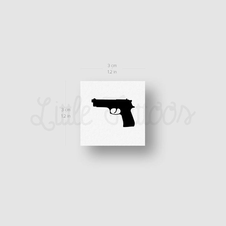 Gun Temporary Tattoo - Set of 3