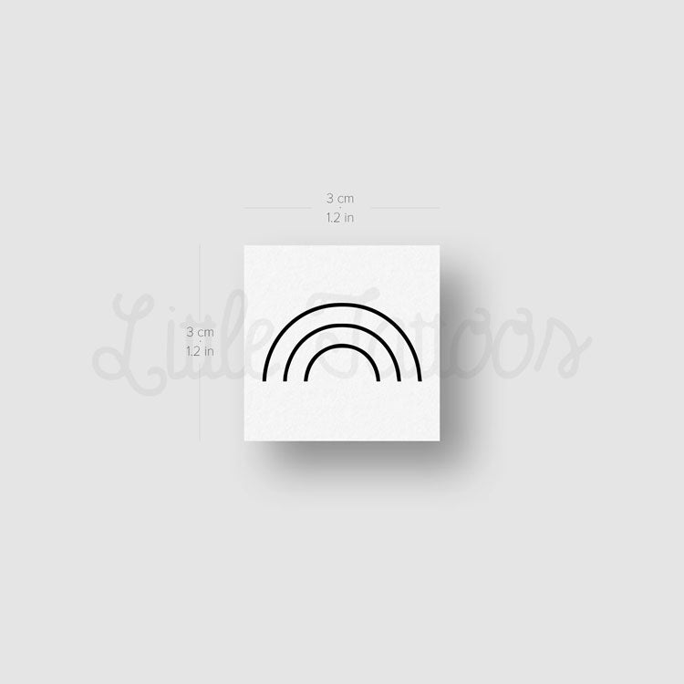 Tatuaje temporal de arcoíris minimalista (juego de 3)