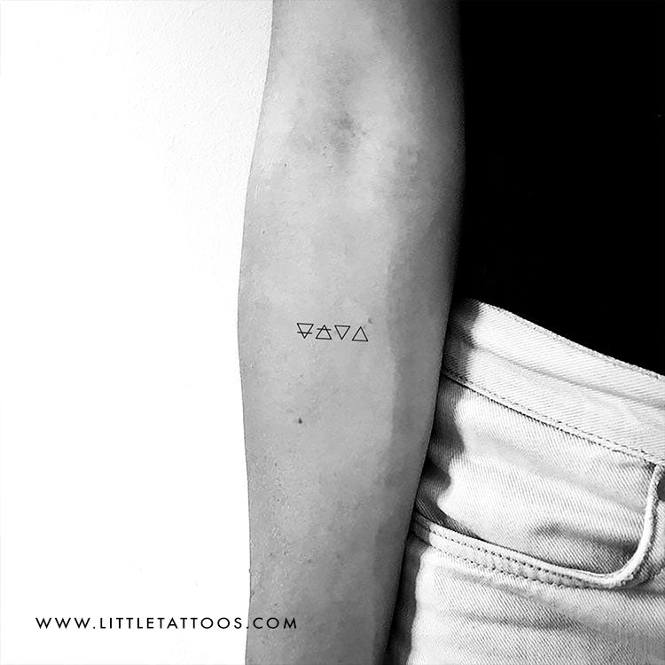 Tatuaje temporal de símbolos alquímicos (juego de 3)