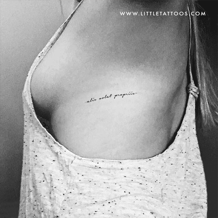 Tatuaje temporal Alis Volat Propriis - Juego de 3