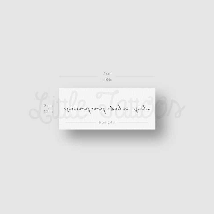 Tatuaje temporal de fuente manuscrita Alis Volat Propriis - Juego de 3