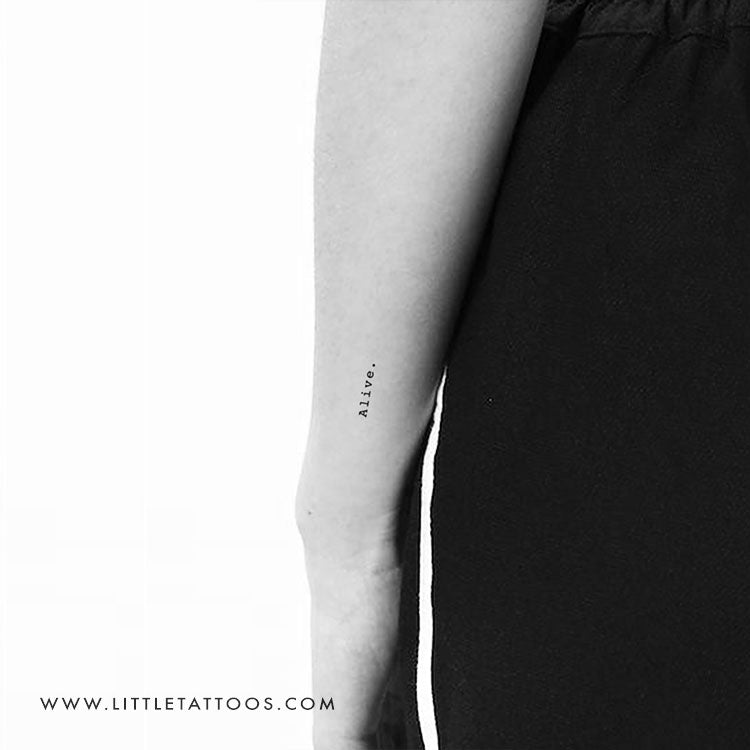 'Alive.' Temporary Tattoo - Set of 3