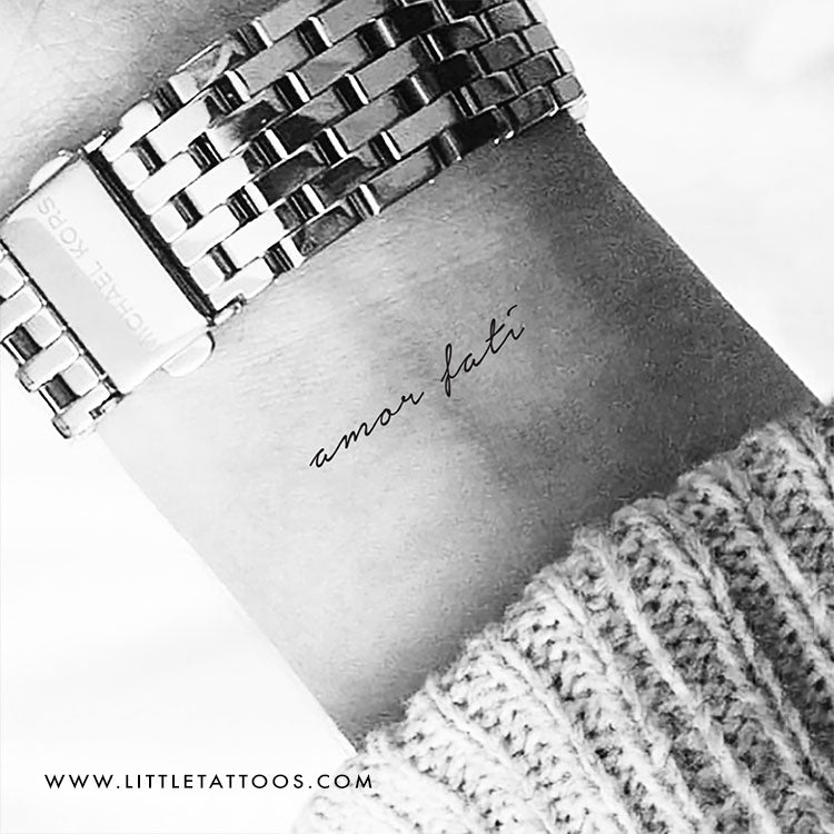 Small Amor Fati Temporary Tattoo - Set of 3