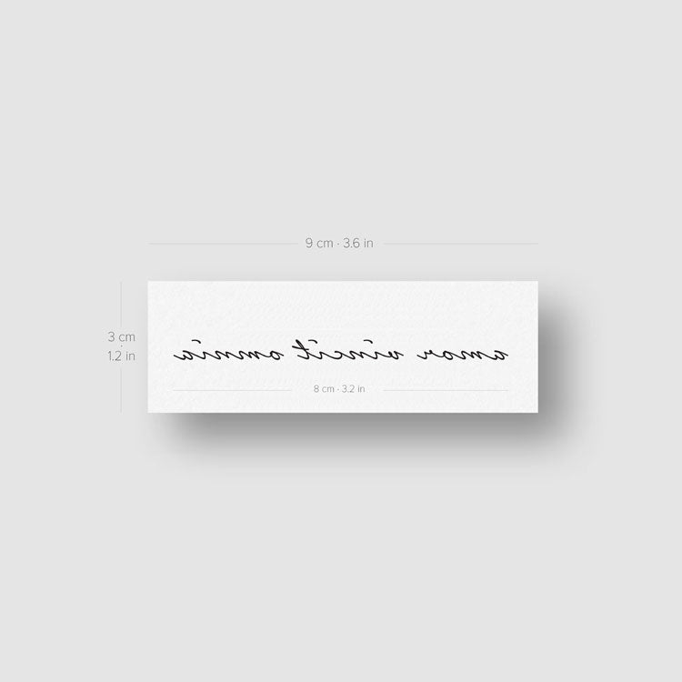 Tatuaje temporal Amor Vincit Omnia - Juego de 3
