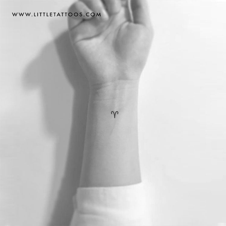 Aries Zodiac Symbol Temporary Tattoo - Set of 3