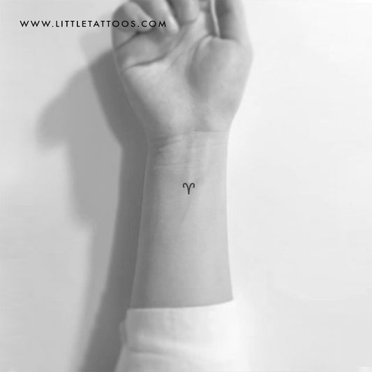 Aries Zodiac Symbol Temporary Tattoo - Set of 3