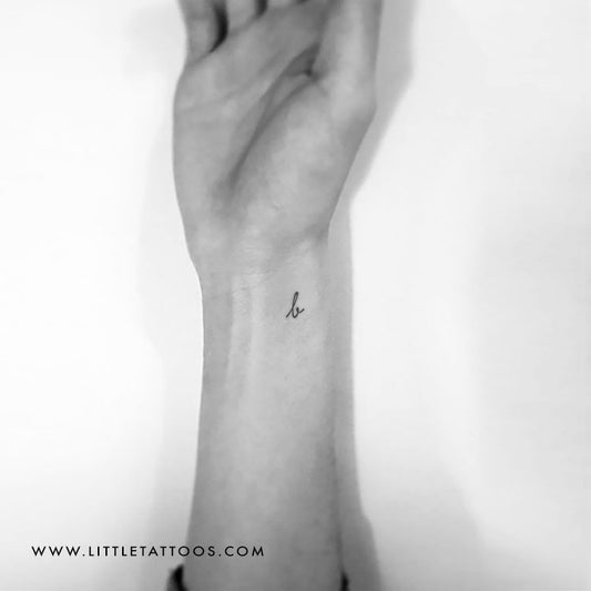 B Handwritten Letter Temporary Tattoo - Set of 3