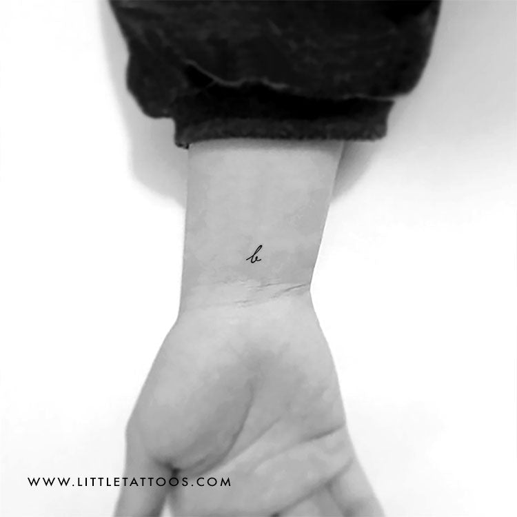 Tatuaje temporal de letra B manuscrita - Juego de 3