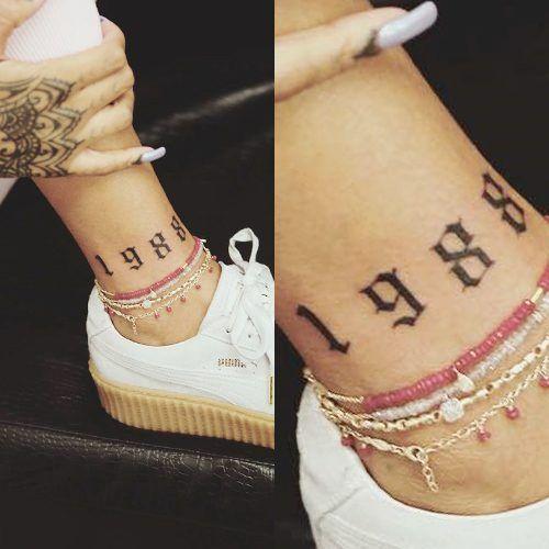 Tatuaje temporal del año de nacimiento de Rihanna, 1988 (juego de 3)