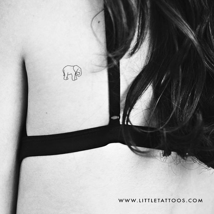 Baby Elephant Temporary Tattoo - Set of 3