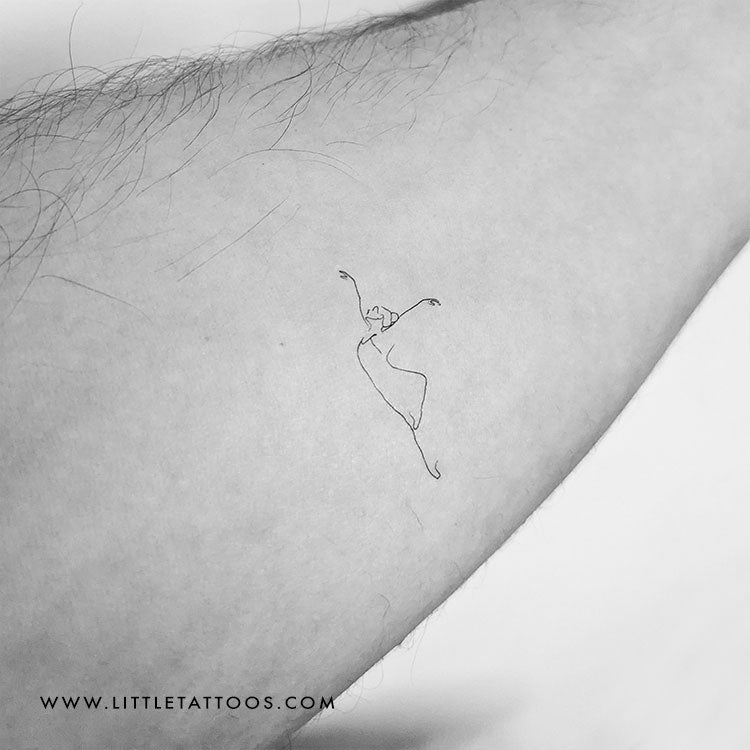 Fine Line Ballerina Temporary Tattoo - Set of 3
