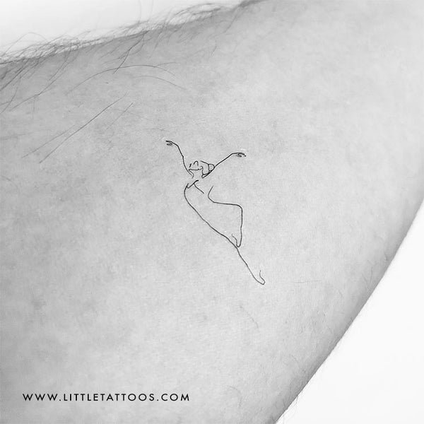 Fine Line Ballerina Temporary Tattoo - Set of 3