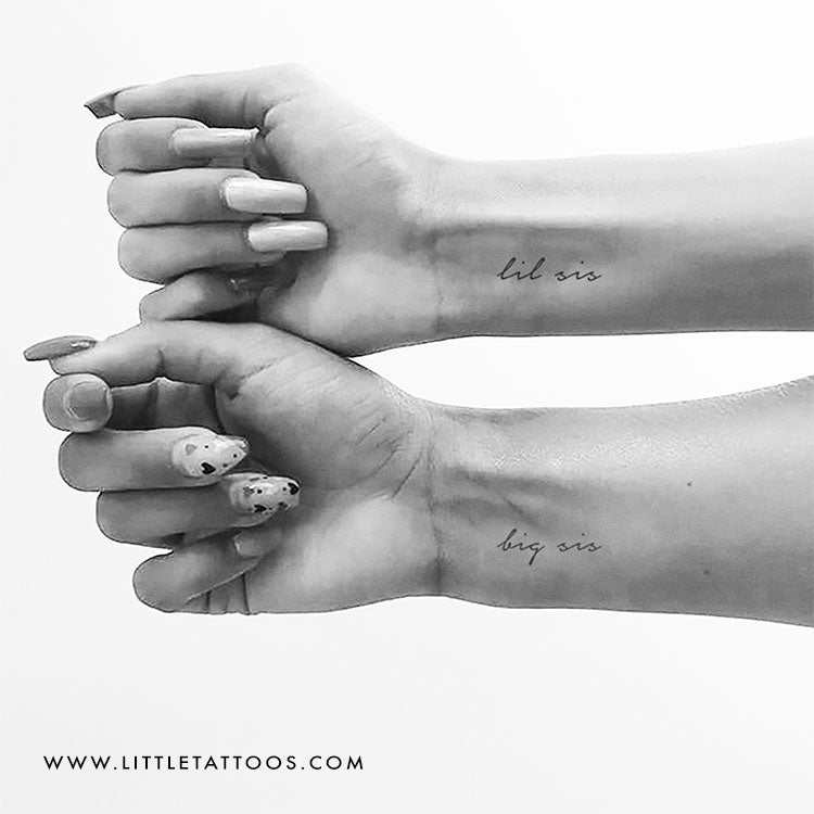 Matching Big Sis and Lil Sis Temporary Tattoo - Set of 3+3