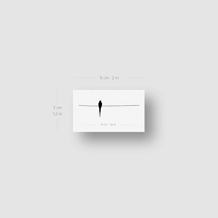 Lonely Bird On A Wire Temporary Tattoo - Set of 3