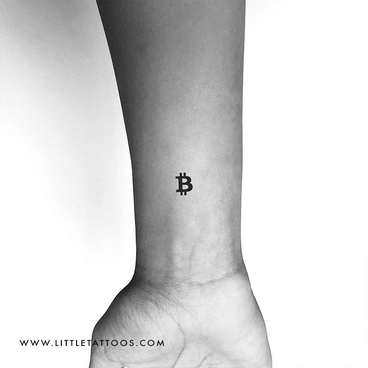 Bitcoin Symbol Temporary Tattoo - Set of 3