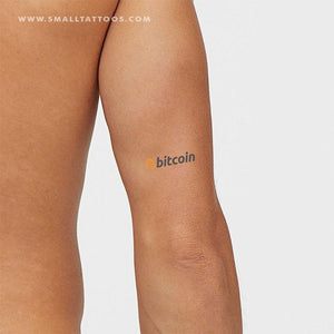 Bitcoin Wordmark Temporary Tattoo (Set of 3)