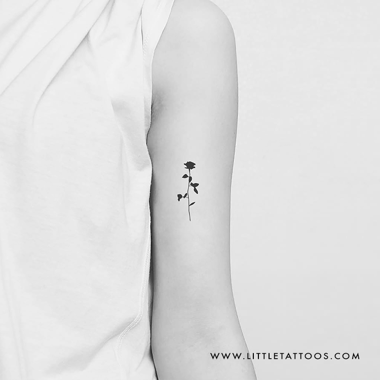 Black Rose Temporary Tattoo - Set of 3