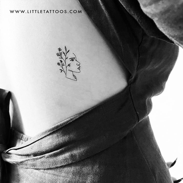 Tatuaje temporal de mujer floreciente de Tukoi - Juego de 3