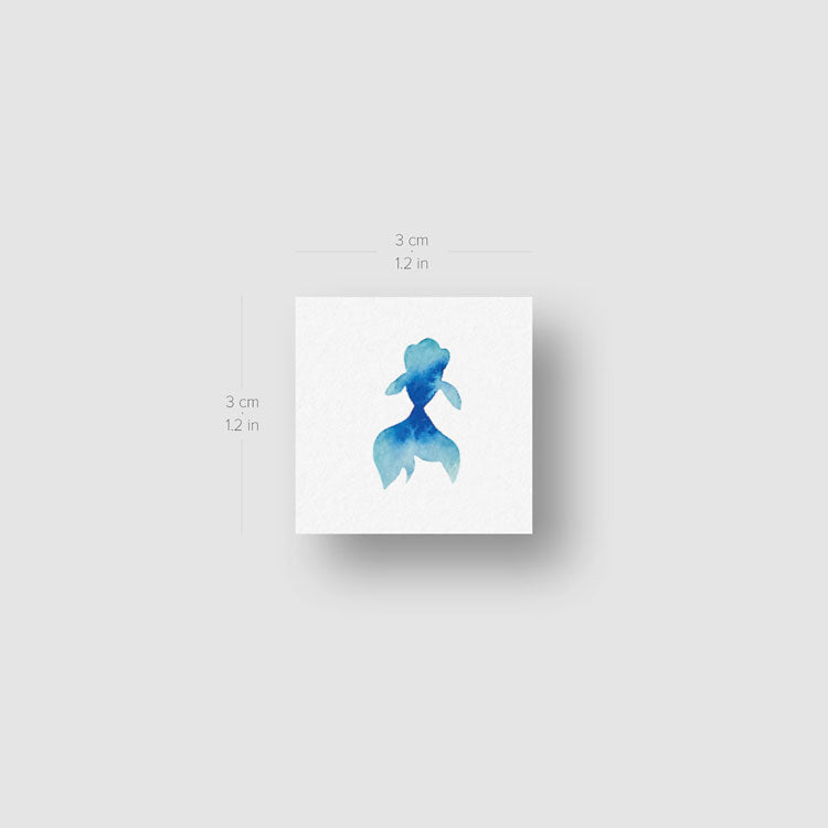 Blue Betta Fish Temporary Tattoo - Set of 3