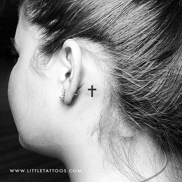 Tiny Cross Temporary Tattoo - Set of 3
