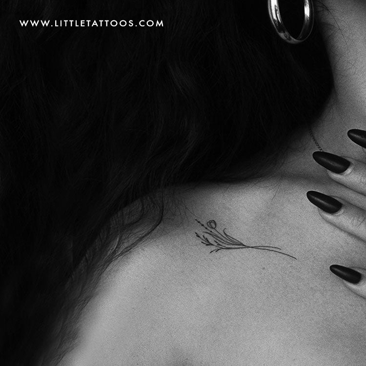 Tatuaje temporal "Ramo de flores n.º 1" de Harmlessberry - Juego de 3