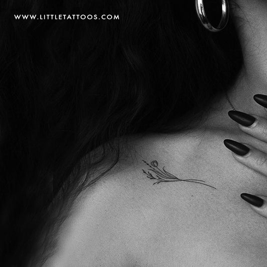 Tatuaje temporal "Ramo de flores n.º 1" de Harmlessberry - Juego de 3