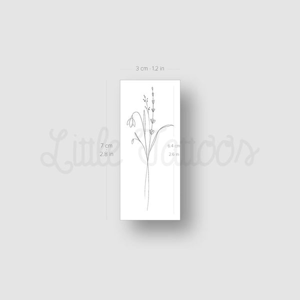 Flower Bouquet Nº3 Temporary Tattoo by Harmlessberry - Set of 3