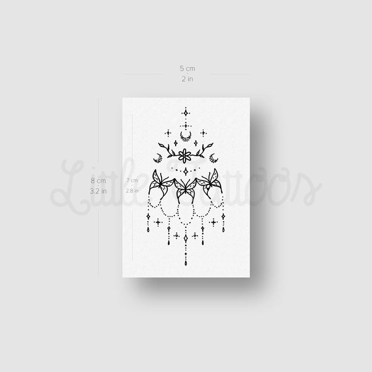 Tatuaje temporal de mariposa en la muñeca de Tukoi (juego de 3)