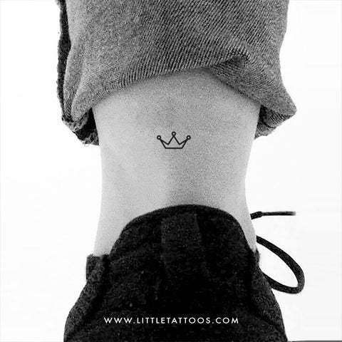 Minimalist Crown Temporary Tattoo - Set of 3