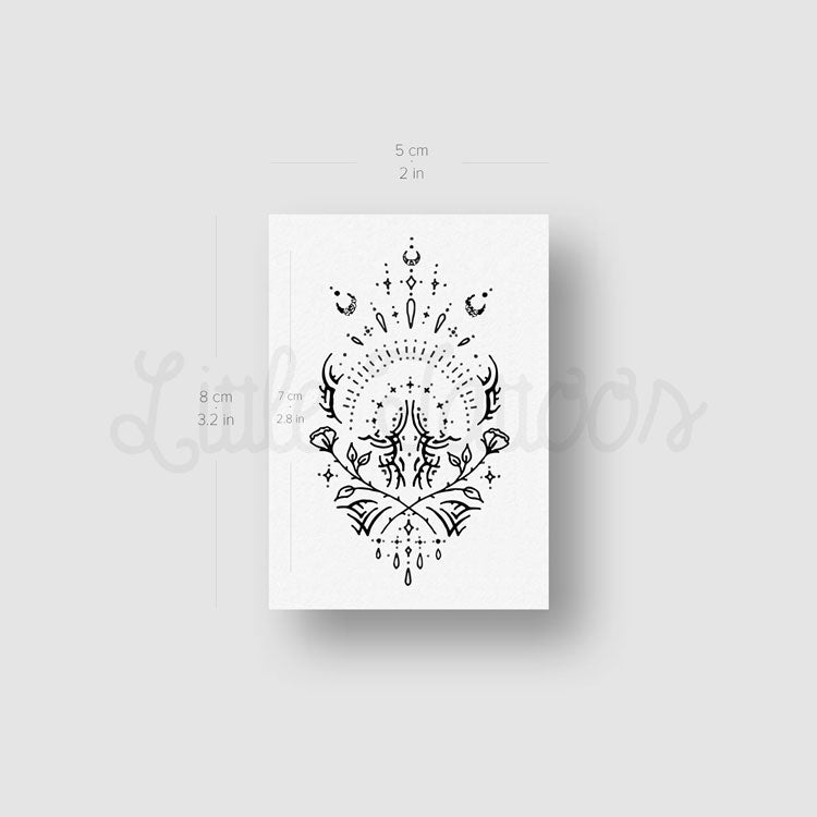Tatuaje temporal de pulsera de doble rosa de Tukoi (juego de 3)