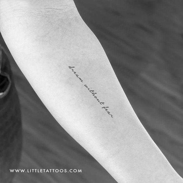 Dream Without Fear Temporary Tattoo - Set of 3