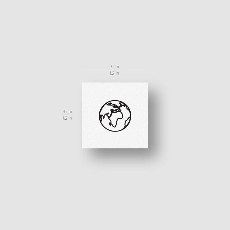 Small Planet Earth Temporary Tattoos - Set of 4x3