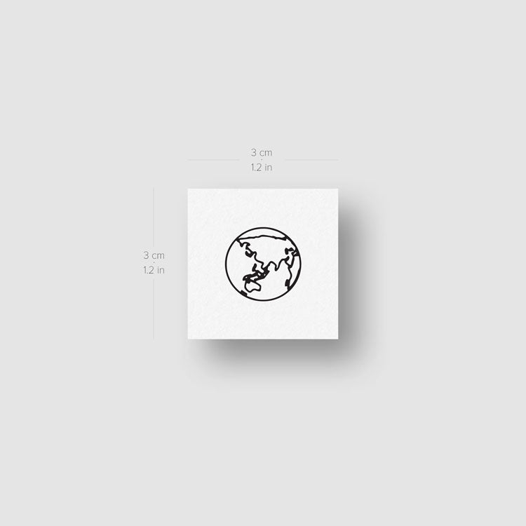 Small Planet Earth Temporary Tattoos - Set of 4x3